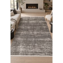 Ally Carpet Lodos Incir Modern Antrasit Halı Oturma Odası Salon Mutfak Robot Süpürgeye Uyumlu Kolay Temizlenebil