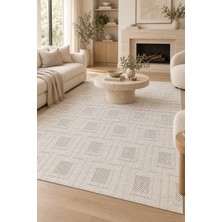 Ally Carpet Ummia Nilur Bej Sisal Tarzı Özel Ölçü Halı Mutfak Koridor Robot Süpürge Uyumlu Kolay Temizlenebilir