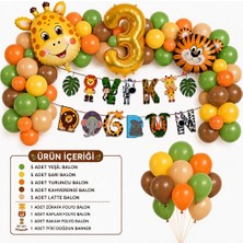 Çavuş E-Ticaret Safari Temalı Doğum Günü Seti,zürafa Kaplan Folyo Seti,balon Zinciri Seti,safari Konsept 3 Yaş Doğum Günü Parti Setleri