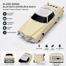 Buffer® Retro Amerikan Klasik Araba Bluetooth Hoparlör, Işıklı Nostaljik Radyo ve Kablosuz Müzik Çalar