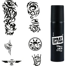 Pratik Ev Tribal ve Kol Desenli Dark Sprey Geçici Dövme Kiti