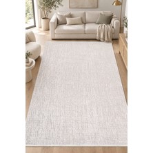 Ally Carpet Essel Krem Bej Özel Ölçü Akrilik Salon Oturma Odası Halısı Robot Süpürge Uyumlu Kolay Temizlenebilir