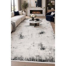 Ally Carpet Obiart Beyaz Gri Özel Ölçü Halı Salon Oturma Odası Koridor Robot Süpürge Uyumlu Kolay Temizlenebilir