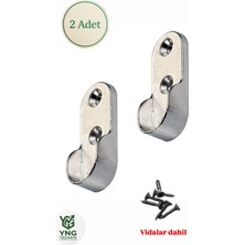 Mobilya Boru Askı Flanşı Krom Oval Dolap Içi Elbise Gardırop Askılık Borusu Aparatı Elemanı (2 Adet)