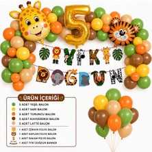 Çavuş E-Ticaret Safari Temalı Doğum Günü Seti,zürafa Kaplan Folyo Seti,balon Zinciri Seti,safari Konsept 5 Yaş Doğum Günü Parti Setleri