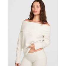 Victoria's Secret Drop Shoulder Foldover Collar Sweater