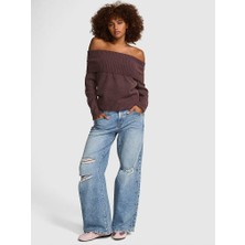 Victoria's Secret Drop Shoulder Foldover Collar Sweater