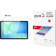 Pratik Ev Samsung Galaxy Tab S10FE Plus ile Uyumlu Tablet Set 5 Adet Temperli Cam Ekran Koruyucu Şeffaf