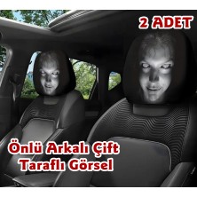 Plankton Tasarım Korkunç Kız Çift Taraflı Dekoratif Oto Başlık Kılıfı/Maske 2'li