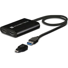 Pratik Ev Dual 4K HDMI 2.0 Adaptör, M1 Macs, Usb3-Dhdmı Için