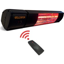 Goldsun GSA20P Kumandalı 2000W Açık Alan Elektrikli Infrared Isıtıcı Siyah Su Korumalı Tasarım