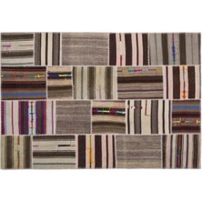 Apex Halı El Dokuması Patchwork Vintage Yün-Pamuk Çizgili Halı 2257 160 x 230 cm