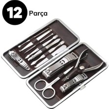 Store 12 Parça Çanta Tipi Manikür Pedikür Tırnak Bakım Seti Çantalı Hepsi Bir Arada Set Paslanmaz Çelik