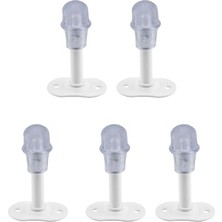 Pratik Ev Beyaz 8 cm Metal 5 Adet Feyzayapı Kapı Stoperi Kapı Tamponu Durdurucu Tutucu Kapı Stopu Silikonlu