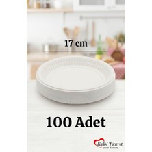 Pratik Ev Beyaz Plastik Kullan At Tabak, 17 Cm, 100'LÜ