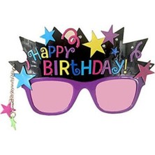 Pratik Ev Star Renkli Happy Birthday Gözlüğü 1 Adet