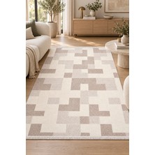 Ally Carpet Plumo Enso Vizon Krem Özel Ölçü Oturma Odası Yatak Odası Robot Süpürge Uyumlu Yumuşak Konforlu Halı
