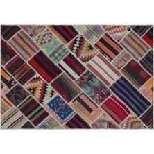 Apex Halı El Dokuması Patchwork Vintage Yün-Pamuk Naturel Halı 25529 160 x 236 cm
