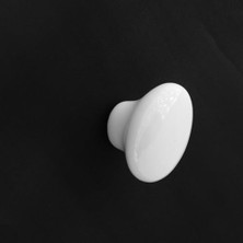 Pratik Ev Mobilya Gardrop Dolabı Kapak Kulpu Çekmece Kulbu 1 Adet Beyaz Egg Oval Porselen Yuvarlak Renk Kulp