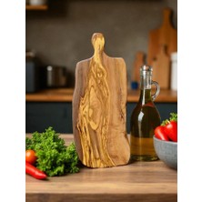 Odea F&amp;s Woodart Zeytin Ağacı Tek Parça Kesme Tahtası - Peynir Sunum Tahtası 45-49 cm Boy 17-20 cm En