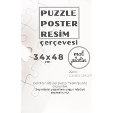 Pratik Ev 22LIK Kahverengi Puzzle Poster Resim Çerçevesi Pvcli Postersiz Resimsiz Çerçeve (Platin, 34X48)