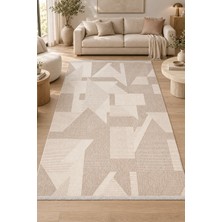 Ally Carpet Oktay Nuvola Vizon Krem Sisal Görünümlü Kaymaz Taban Robot Süpürge Uyumlu Oturma Odası Koridor Moder
