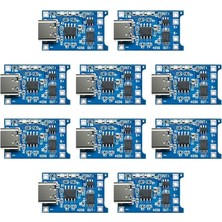 Pratik Ev TP4056 Type-C 1s 3.7V Lipo; Li-Ion Pil Bms Korumalı Şarj Devresi, 10 Adet