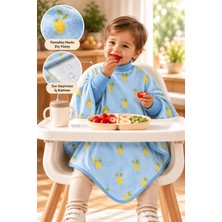 Reyo 6 Ay-6 Yaş Uzun Kollu Bebek Mama Önlüğü, Çocuk Aktivite Önlüğü, Pamuklu, Sıvı Geçirmez Iç Katmanlı Havlu Bebek Beslenme Önlüğü - Limon Sorbe