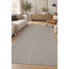 Ally Carpet Rever Zyron Modern Gri Yıkanabilir Kaymaz Tabanlı Robot Süpürge Uyumlu Salon Mutfak Oturma Odası Hal