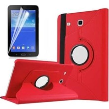 Pratik Ev Galaxy Tab 3 Lite ile Uyumlu 7.0 T110 Standlı Kapaklı Dönebilen Tablet Kılıfı Kırmızı