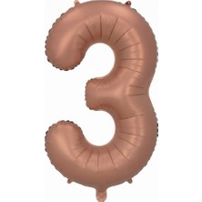 Çavuş E-Ticaret 3 Rakam Çikolata Karamel Folyo Balon 34 Inç 76-82 cm 3 Yaş Doğum Günü Folyo Balonu