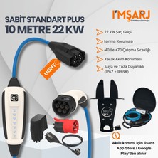 Nrgkick 22KW 32A Taşınabilir Şarj Istasyonu (Sabit Standart Plus Light Set 10M Duvar Askı Aparatlı Çantalı Ev Prizli Monofaze Trifaze Uyumlu Ac Mobil Wallbox)
