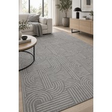 Ally Carpet Rever Zyron Antrasit Modern Salon Mutfak Yıkanabilir Kaymaz Taban Robot Süpürge Uyumlu Anti-Alerjik