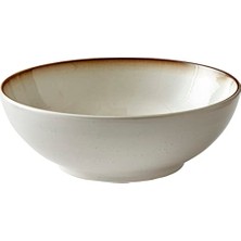 Pratik Ev Salata Kasesi Taş Kase Bulaşık Makinesinde Yıkanabilir 30 cm Krem