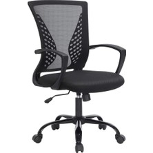 Songmics Songmıcs Ofis Sandalyesi, 360 Döner Sandalye, Sallanma Fonksiyonlu, Nefes Alabilir, Ofis, Çalışma Odası, 120 Kg'a Kadar Taşıyabilir, Siyah, OBN22BK - Outlet