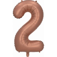 Çavuş E-Ticaret 2 Rakam Çikolata Karamel Folyo Balon 34 Inç 76-82 cm 2 Yaş Doğum Günü Folyo Balonu