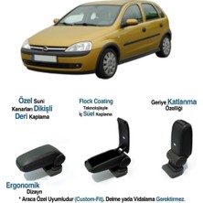 Tuna Oto Opel Corsa C Ile Uyumlu Kolçak Kol Dayama Vidasız 2000 2001 2002 2003 2004 2005 2006 2007 2008