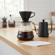 Artizan Mutfak V60 Profesyonel Seramik Filtre Kahve Demleme Seti 600 ml (Siyah)