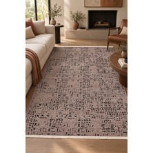 Ally Carpet Maruk Zeaks Kahve/siyah Özel Ölçü Pamuk Micro Şönil Halı Kaymaz Taban Robot Süpürge Uyumlu Kolay Tem