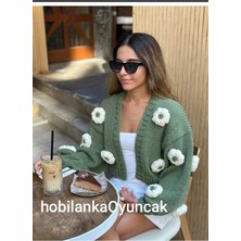 Hobilanka Papatya Detaylı El Örgüsü Hırka