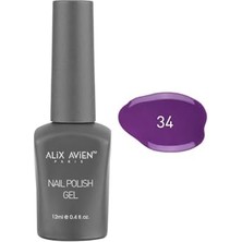 Pratik Ev Uv Kalıcı Koyu Mor Jel Oje 34; Gel Polish, 12 ml
