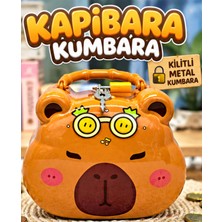 LRS Store Kapibara Figür Metal Kumbara Sevimli Capybara Oyuncak Para Kutusu Özel Kilitli