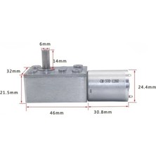 Emay Center JGY370 12V 10 Rpm L Redüktörlü Dc Motor Yüksek Torklu Metal Dişli Sonsuz Vida Mekanizmalı Kendinden Kilitli Robotik Motoru