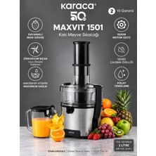 Karaca Maxvit 1501 Katı Meyve Sıkacağı Zirkonyum Bıçak Inox 1500W Tek Seferde 2 Lt Meyve Suyu