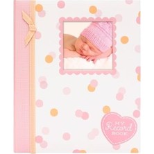 Pratik Ev Ilk 5 Yıl Bebek Hafıza Kitabı, Kız Bebek Hatıra Defteri, Kilometre Taşı ve Fotoğraf Günlüğü, Pembe ve Şeftali Konfeti Polka Noktaları