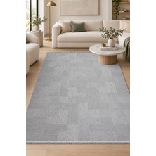 Ally Carpet Plumo Enso Gri Yumuşak Dokulu Robot Süpürge Uyumlu Oturma Odası Koridor Yatak Odası Halısı Kolay Tem