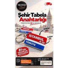 Mosso Steel Şehir Tabelası Anahtarlığı 3D Baskı Plaka Tabela Anahtarlık