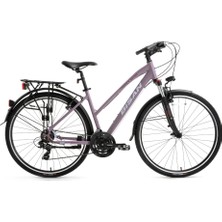 Bisan TRX8200 City 28 Jant 21VITES 45CM Kadro Bayan Şehir Bisikleti Mat Mor - Beyaz Mor