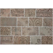 Apex Halı El Dokuması Patchwork Vintage Yün-Pamuk Kahve Halı 35879 161 x 232 cm
