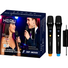 Store HP-M001 Çiftli Kablosuz Mikrofon Sistemi – Dijital Ekranlı Gecikmesiz Ses Aktarımı Şarjlı Alıcı ile Pratik Kurulum